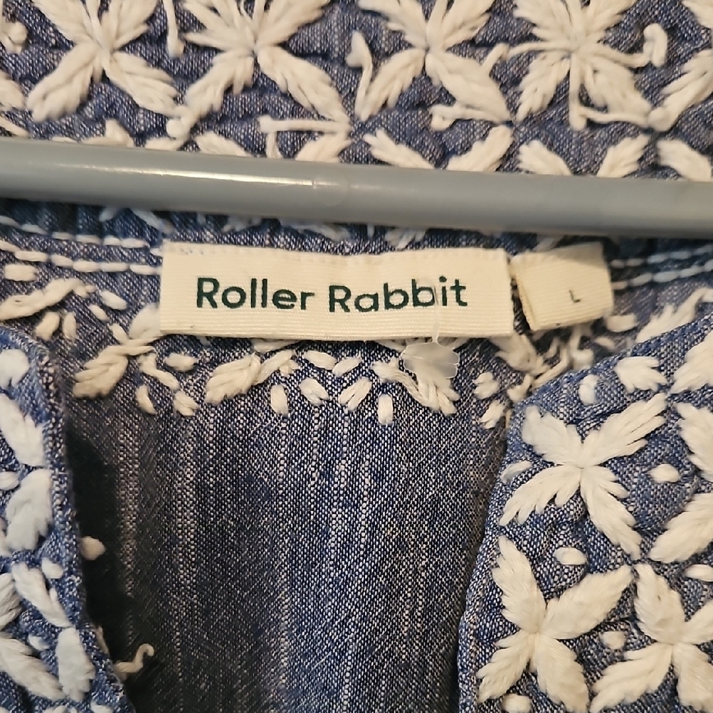 Roller Rabbit Blue and White Embroidered Top - Picture 2 of 4